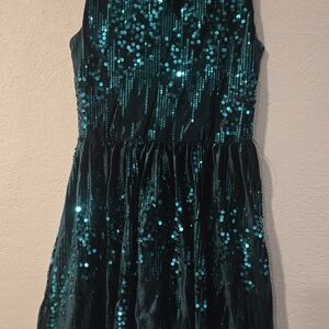 Rare Editions Teal Sequin Formal Dress